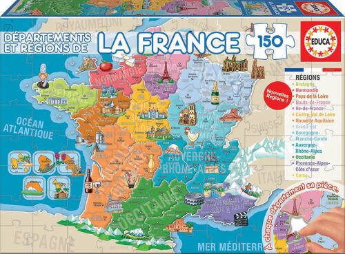 EDUCA BORRAS - Puzzle 150 Pièces Départements Et Régions De France
