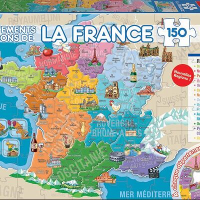 EDUCA BORRAS - Puzzle De 150 Piezas Departamentos Y Regiones De Francia