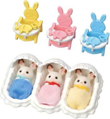 EPOCH D'ENFANCE - Triples Lapin Chocolat et Accessoires Sylvanian 3