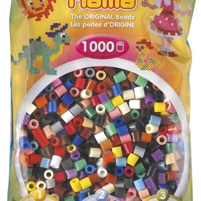 JBM – Beutel mit 1000 Hama-Perlen, 22 Farben
