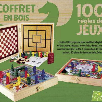 JEUJURA - Coffret Bois 100 Jeux