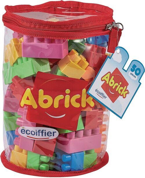 JOUETS ECOIFFIER - Sac Rouge Tube Abrick 50 Pièces New