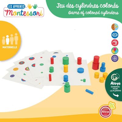 LG DISTRIBUTION - Set of 20 Colored Wooden Cylinders