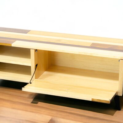 TV Rack Short Iron Legs, TV Cabinet, TV Console, Solid Wood, 120x40x45, Handmade | TERRAMARA DECO