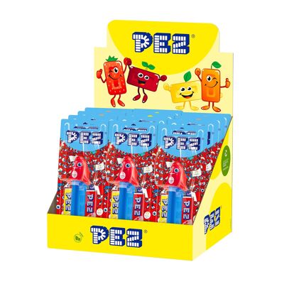 PEZ - Caja expositora de 12 Blisters Juegos Olímpicos 2024 (1 dispensador + 2 recambios de caramelos de frutas) - Edición Limitada - Licencia Oficial