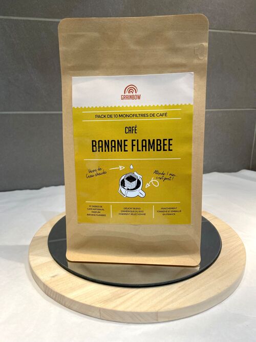 Café aromatisé Banane Flambée – Pack 10 Monofiltres
