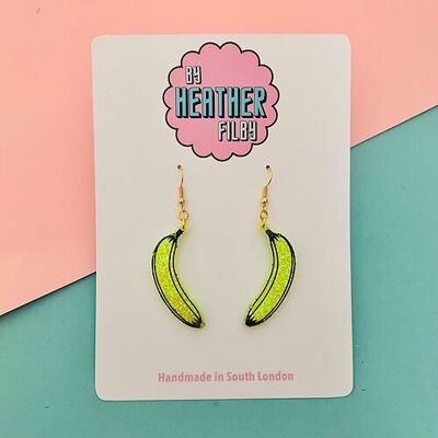 Banana Glitter Earrings