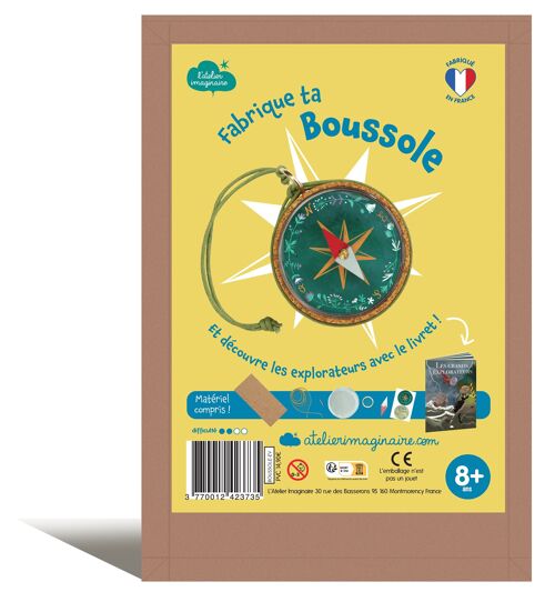 Kit "Fabrique ta boussole " - loisir créatif enfant - matériel + 1 livre illustré