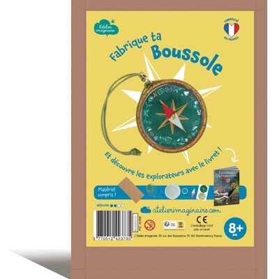 Kit "Fabrique ta boussole " - loisir créatif enfant - matériel + 1 livre illustré