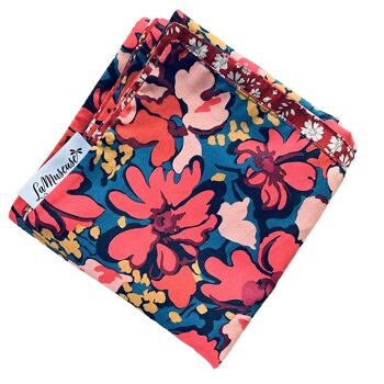 Foulard en Liberty rouge et rose 3