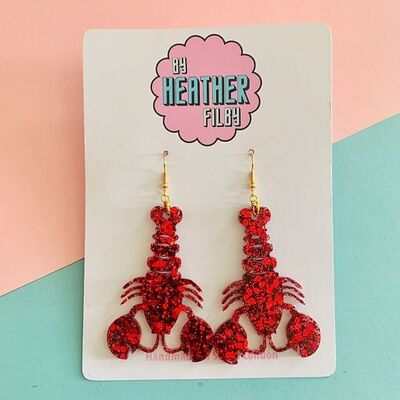 Boucles d'oreilles Homard Rouge - Grandes