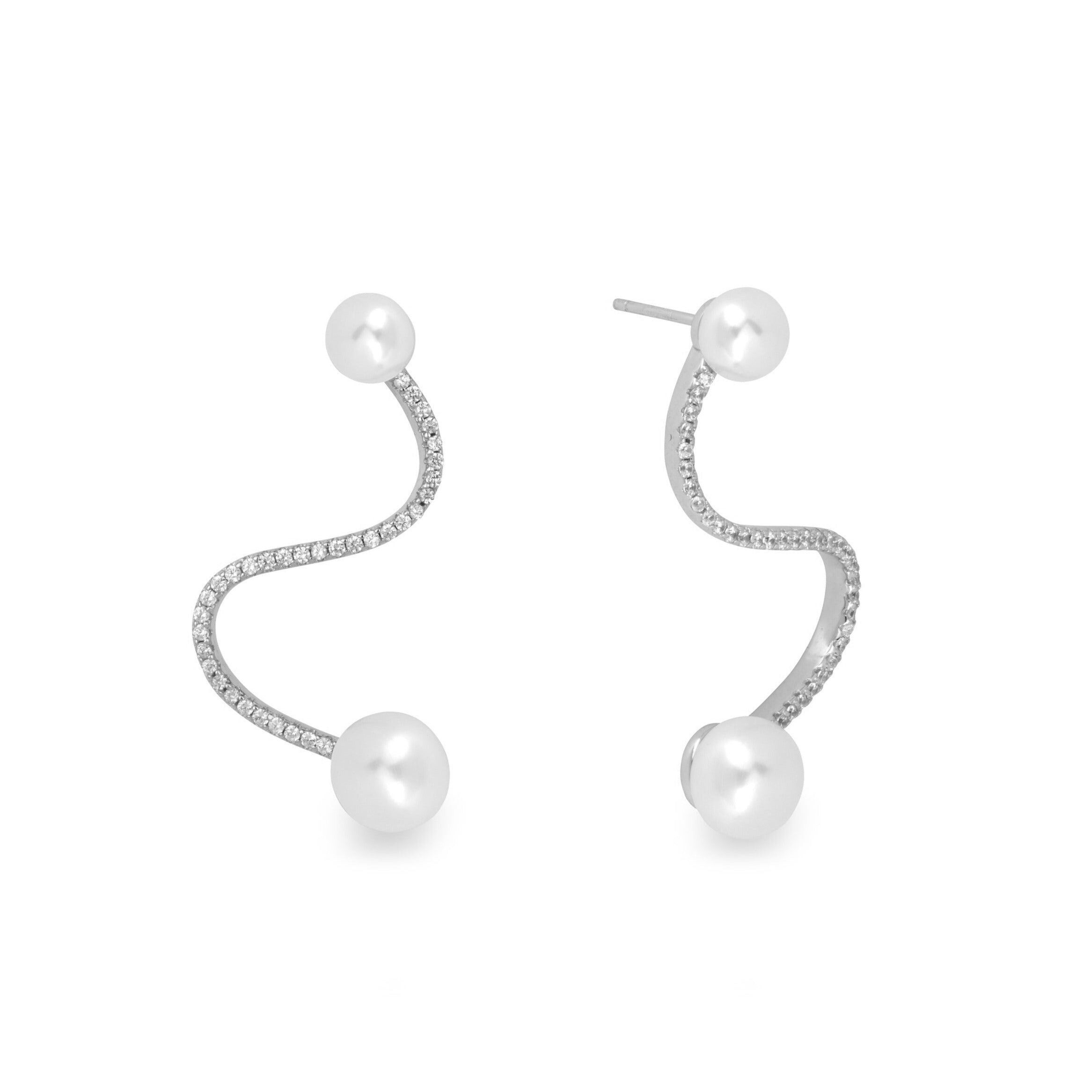 Pearl Wave Earrings