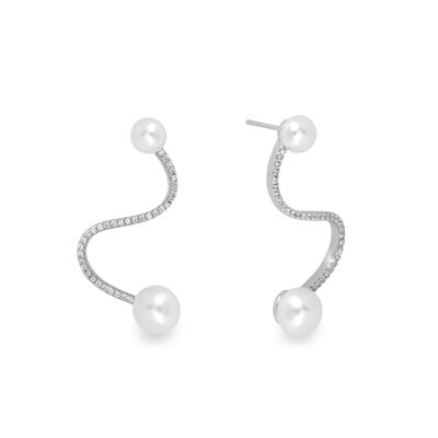 Boucles d'oreilles vague de perles