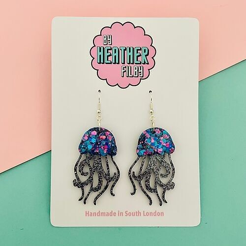 NEW Jellyfish Glitter Earrings