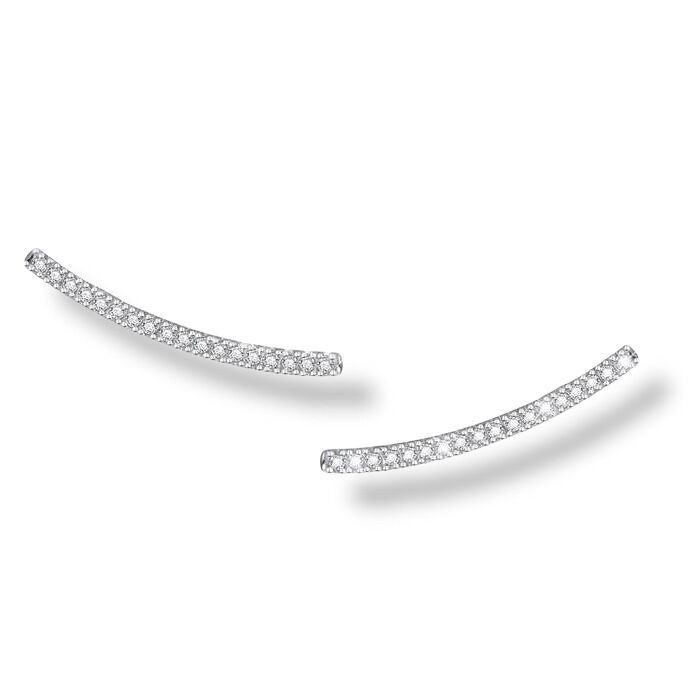 Orecchini scalatori con orecchio a barra di cristallo