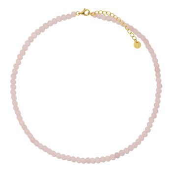 Collier de perles de quartz rose 1