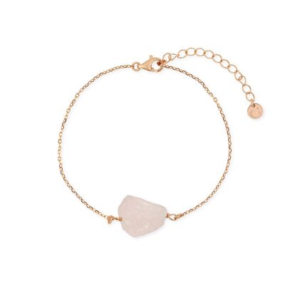 Bracciale con ciottoli di quarzo rosa