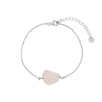 Bracelet de galets de quartz rose 3