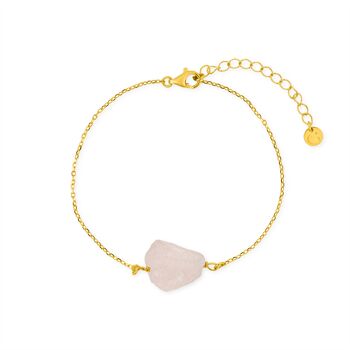 Bracelet de galets de quartz rose 4