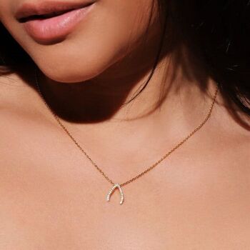 Coffret cadeau collier et boucles d'oreilles Wishbone étincelant 4