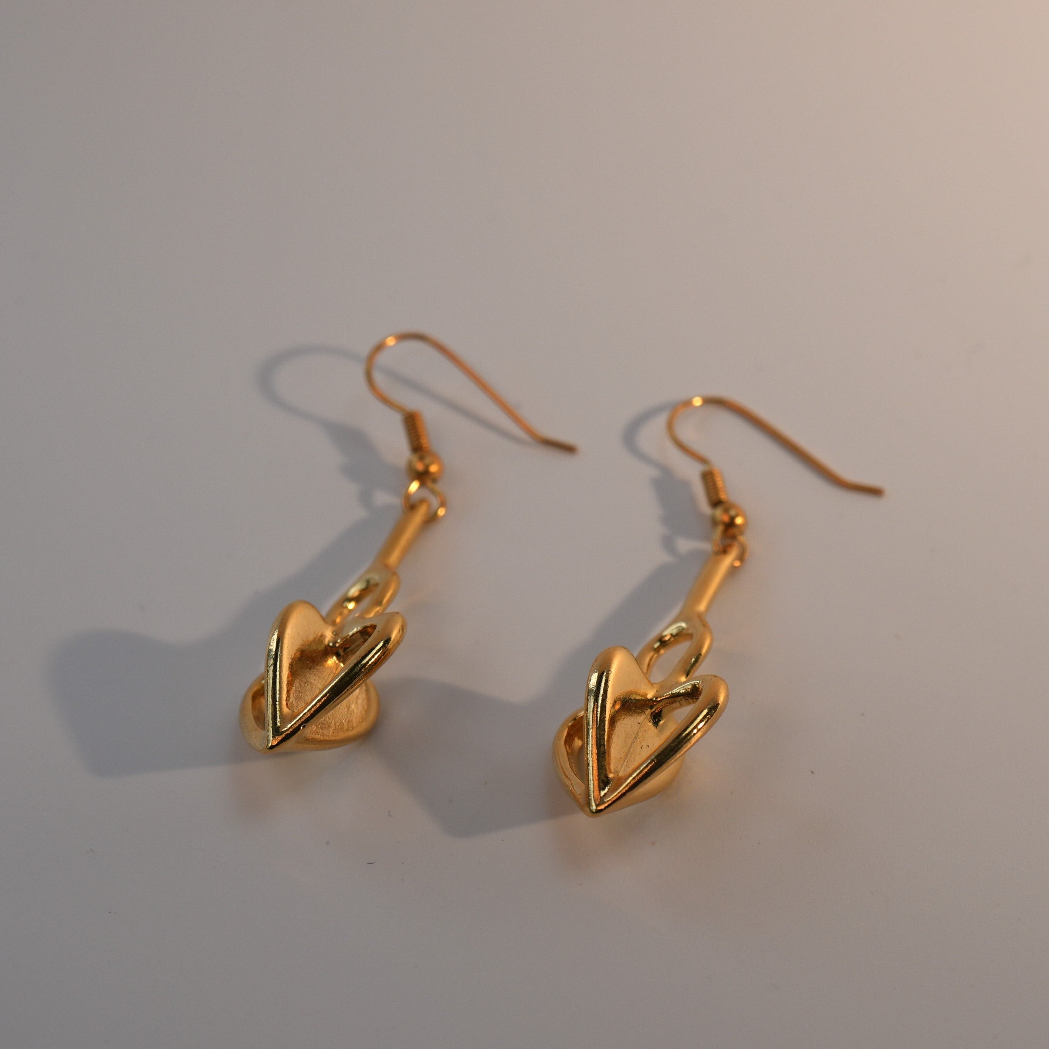 Pendientes colgantes de corazón vintage