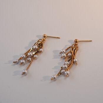 Boucles d'oreilles pendantes en perles vintage 2