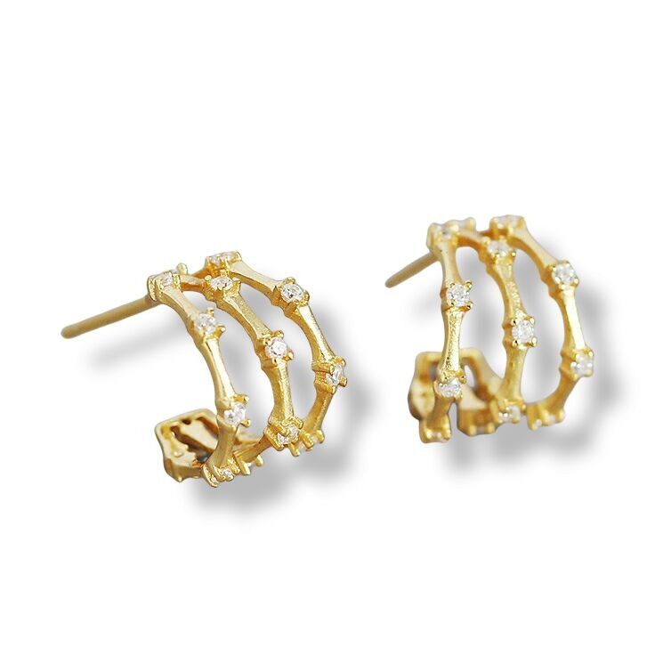 Boucles d'oreilles en cristal de bambou