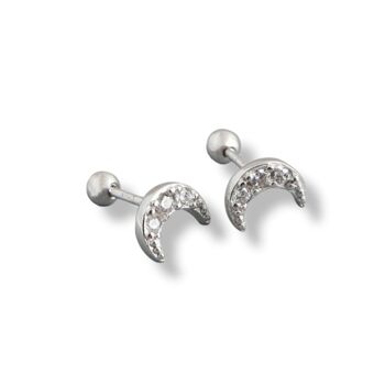 Boucles d'oreilles haltères en forme de lune en cristal 3