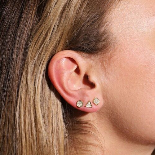 Crystal Square Stud Earrings