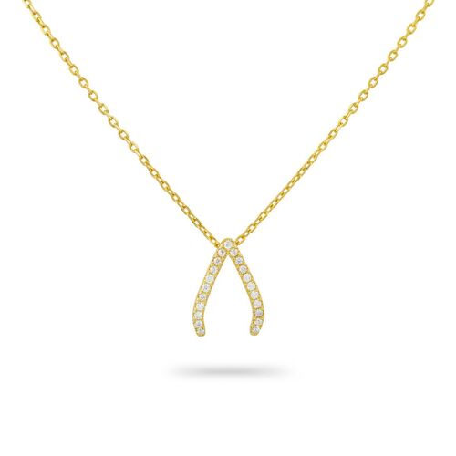Sparkling Wishbone Necklace