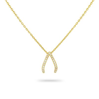 Sparkling Wishbone Necklace