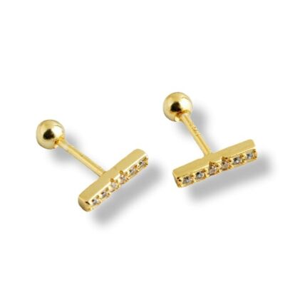 Tiny Line Barbell Earrings