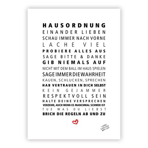 Hausordnung Postcard