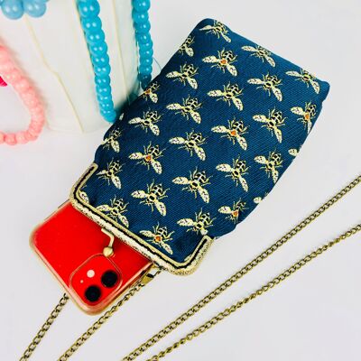 EDEN - Etui pour téléphone avec bandoulière amovible style retro