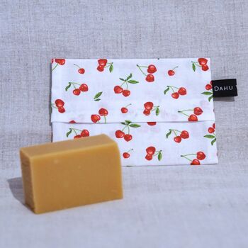 Pochette à savon, enduite, "Sakuranbo" 1