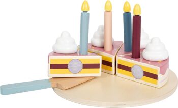 Couper le gâteau d'anniversaire « savoureux » | Jouets de cuisine| Bois 4