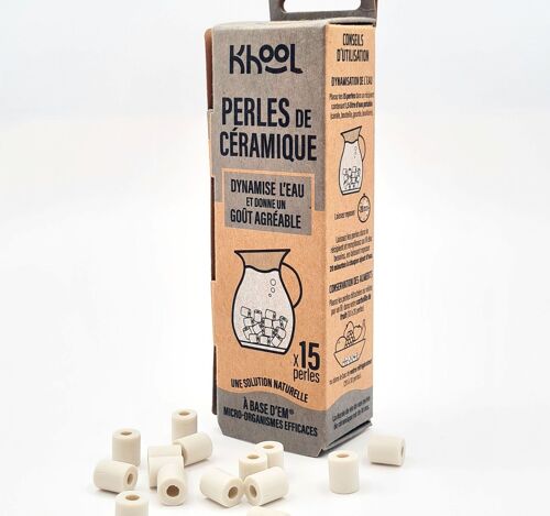 KHOOL BAMBOO - 15 perles de céramique 100% naturel - A base d’EM* Micro-organisme efficaces