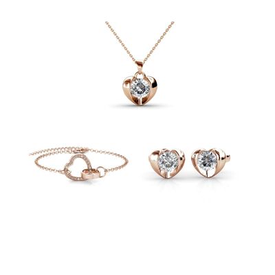 Simply Love Locked Heart for tree set - Rose Gold and Crystal