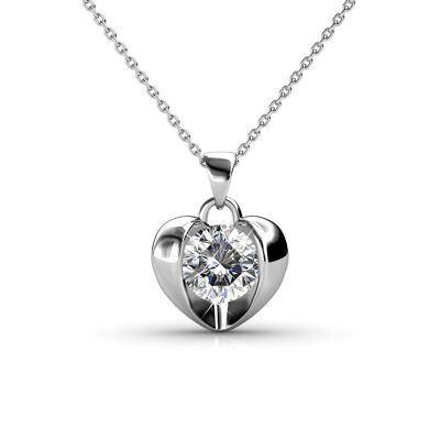 Simply Love Locked Heart for tree set - Silver and Crystal