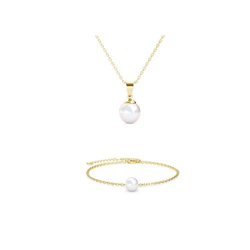 Parure Full Moon Crystal Pearl - Doré et Cristal