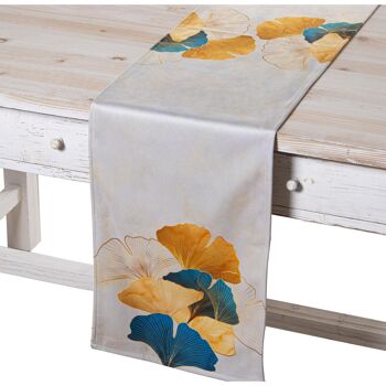 CHEMIN DE TABLE VELOURS 180X30CM GINKGO VENISE 180X30CM, 100% POLY╔STER ST20263 1