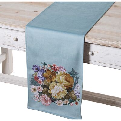 VELVET TABLE RUNNER 180X30CM LEIA VENECIA 180X30CM, 100% POLY╔STER ST20273