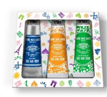 Trio Parisien Crèmes Mains Karité - Crème de Lait, Amande & Miel, Muguet