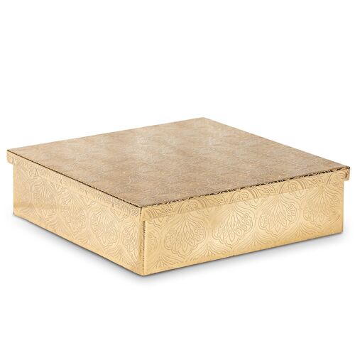 CAJA MADERA/METAL DORADO _19X19X6CM ST36903