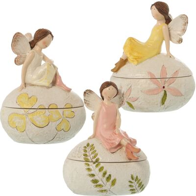 SCATOLA IN RESINA CON FATA _14.5X10X17.5CM ST47288