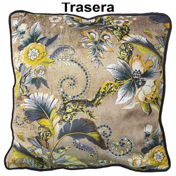 COUSSIN EN VELOURS INDIA NO LEOVENECIA AVEC FERMETURE ÉCLAIR _45X45CM, 100% POLY╔STER ST20252 2