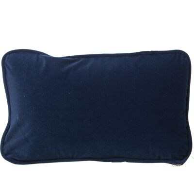 COUSSIN VELOURS UNI BLEU 30X50CM AVEC FERMETURE ÉCLAIR 30X50CM ST20059