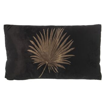 COUSSIN VELOURS/POLYESTER FEUILLE DE PALMIER, UN CÔTÉ _30X50CM ST48547