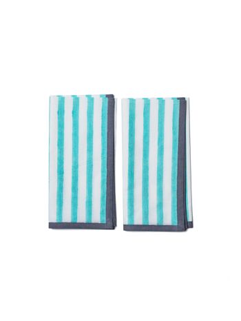 Serviettes Block Stripe - Menthe / Blanc 1