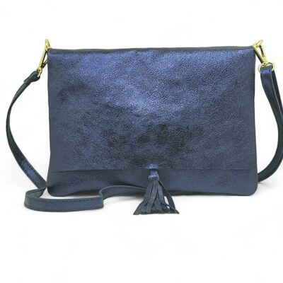 Sac Cuir LUNA Bleu scuro Laminato